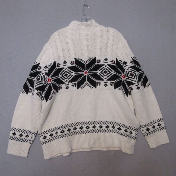 Lauren Ralph Lauren Sweater Women Plus 2X Cable Knit Fair Isle Wool Chunky - Picture 2 of 12